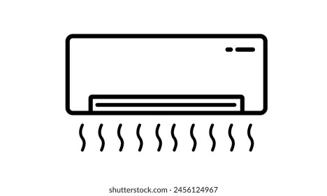 Icono del acondicionador de aire. Ilustración aislada del acondicionador de aire blanco y negro del Vector