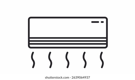 Air Conditioner Icon. Vector isolated black and white air conditioner illustration
