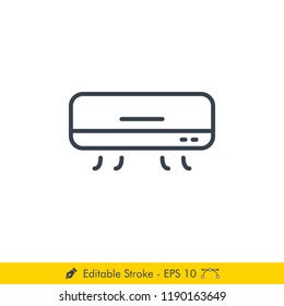 Air Conditioner Icon / Vector - In Line / Stroke Design