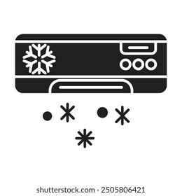 Vector del icono del aire acondicionado en el fondo blanco