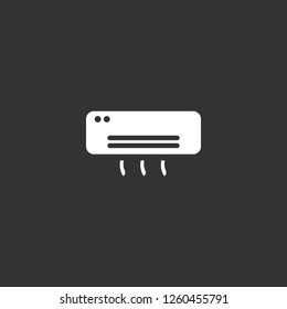 air conditioner icon vector. air conditioner sign on black background. air conditioner icon for web and app