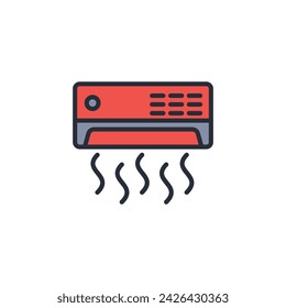 Icono del acondicionador de aire. vector.Trazo editable.signo de estilo lineal para el uso de diseño web,logo.Ilustración de símbolo.