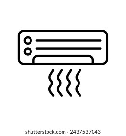 air conditioner icon with white background vector stock illustration