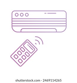 air conditioner icon with white background vector stock illustration