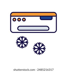 air conditioner icon with white background vector stock illustration