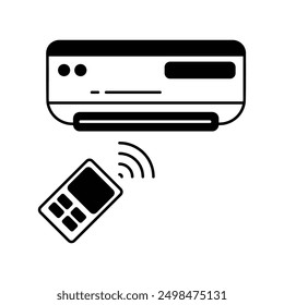 air conditioner icon with white background vector stock illustration