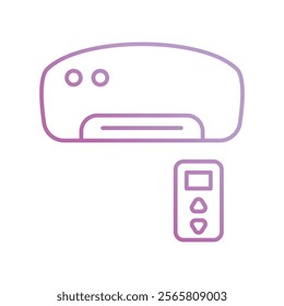 air conditioner icon with white background vector stock illustration