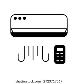 Air Conditioner icon with white background vector stock illustration