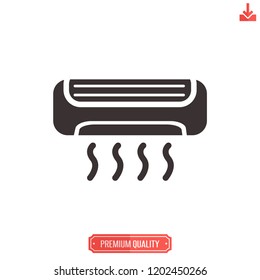 Air conditioner icon,ac vector,hvac sign isolated on white background,simple cooling,heating illustration for graphic design, web and mobile platforms.