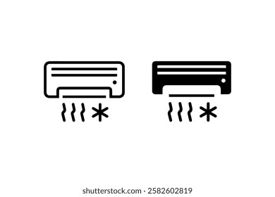 Air conditioner icons with cooling and heating symbols Vector
