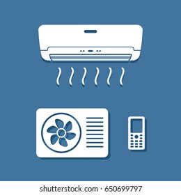 Air conditioner icons. Flat style.