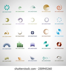 Air Conditioner Icons Set - Isolated On Gray Background - Vector Illustration, Graphic Design Editable For Your Design