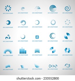 Air Conditioner Icons Set - Isolated On Gray Background - Vector Illustration, Graphic Design Editable For Your Design