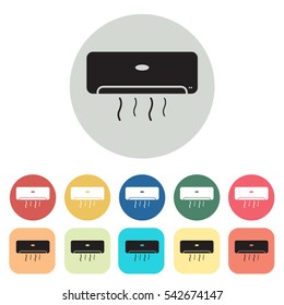 Air conditioner icons set.Vector illustration
