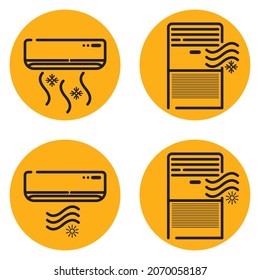 Air Conditioner Icons Vector Design