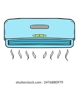air conditioner illustration hand drawn isolated vector