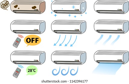 Air conditioner Illustration set
