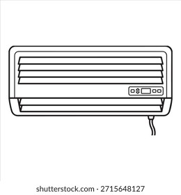 Air conditioner illustration vector line art coloring page