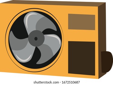 Air conditioner, illustration, vector on white background.