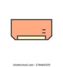 Air conditioner inside building part vector icon design, editable stroke.