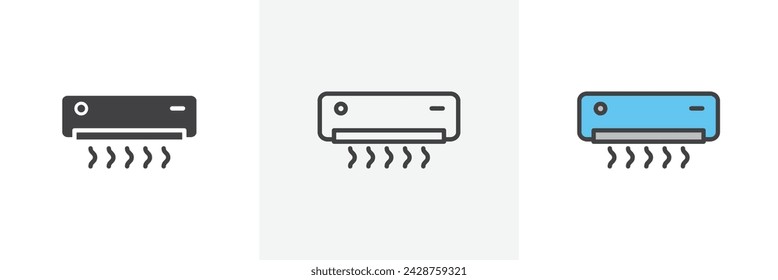 Air Conditioner Isolated Line Icon Style Design. Simple Vector illustration