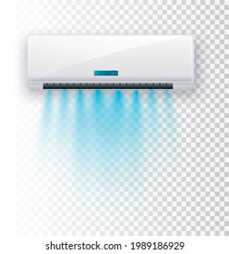 Air conditioner isolated. Vector illustration. Vector air currents