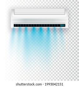 Air conditioner isolated. Vector illustration EPS 10. Vector air currents