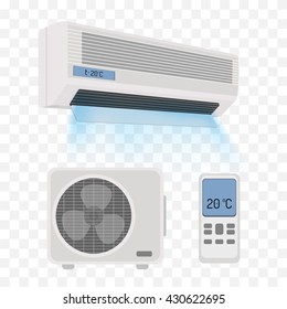 Air conditioner isolated vector illustration. 