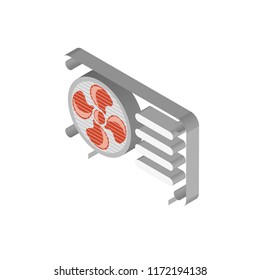 Air Conditioner Isometric Left Top View 3D Icon