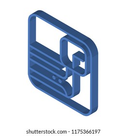 Air conditioner isometric left top view 3D icon