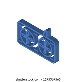 Air conditioner isometric left top view 3D icon