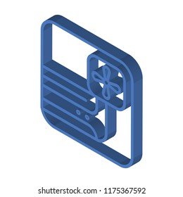 Air conditioner isometric left top view 3D icon