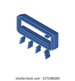 Air conditioner isometric left top view 3D icon