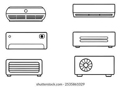 Air Conditioner Line Art Contemporary Cooling System Sketch (3)