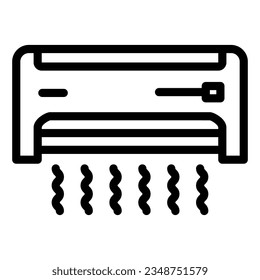 Air Conditioner line icon. AC, split system symbol, outline style pictogram on white background. Cooling air conditioner works sign mobile concept web design. Vector graphics.