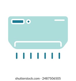 Air conditioner line icon. Cooling, ventilation, air flow, indoor climate control, HVAC, summer heat, appliance, temperature regulation, energy efficiency, purification, home comfort, cooling system