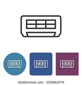 Air conditioner line  icon in different variants