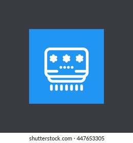 air conditioner line icon on square, vector illustration