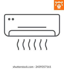 Air conditioner line icon, outline style icon for web site or mobile app, home appliances and technology, climate control system vector icon, simple vector illustration, vector graphics.