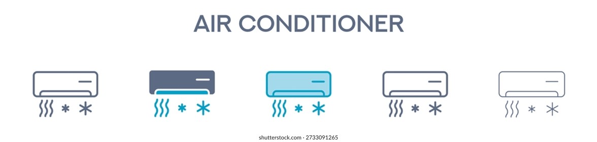 Air Conditioner Air Conditioner Line Icon Set For Cooling, Climate, And Home Appliances