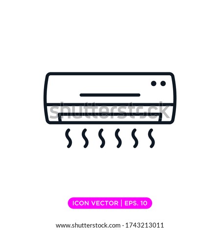 Air conditioner line icon vector design template. Editable stroke