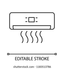 Air conditioner linear icon. Thin line illustration. Air conditiovelning. Contour symbol. Vector isolated outline drawing. Editable stroke