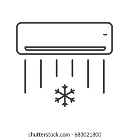 Lineares Symbol der Klimaanlage. Dünne Illustration. Contour-Symbol. Vektor-einzelne Rahmenzeichnung