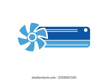 Air conditioner logo design, cleaning and repairing an air conditioner vector design and illustration
