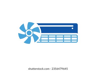 Air conditioner logo design, cleaning and repairing an air conditioner vector design concept
