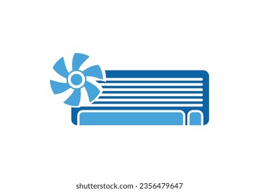 Air conditioner logo design, cleaning and repairing an air conditioner vector design concept
