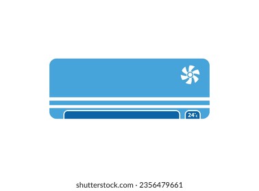Air conditioner logo design, cleaning and repairing an air conditioner vector design concept
