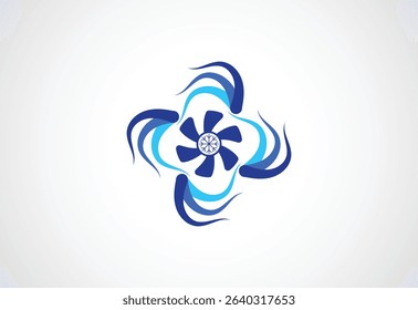 Air conditioner logo design. Cleaning and repairing Air conditioner, vector design Concept