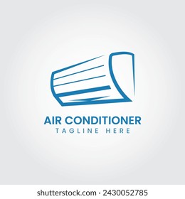 Air Conditioner Logo Design Template. Air Conditioning And Snowflake With Twist, Logo Template. Construction, Repair And Installation Of Air Conditioners, Vector Design, Illustration.