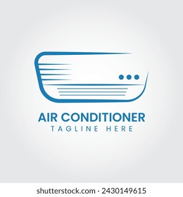 Air Conditioner Logo Design Template. Air Conditioning And Snowflake With Twist, Logo Template. Construction, Repair, And Installation Of Air Conditioners, Vector Design, Illustration.